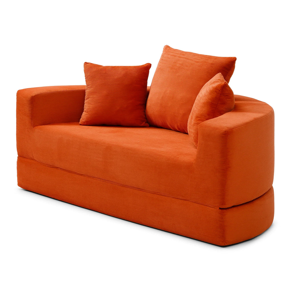 M Convertible Sofa Bed Set Boneless Couch Circular Adjustable Corduroy Fabric Boneless Floor Lounge 