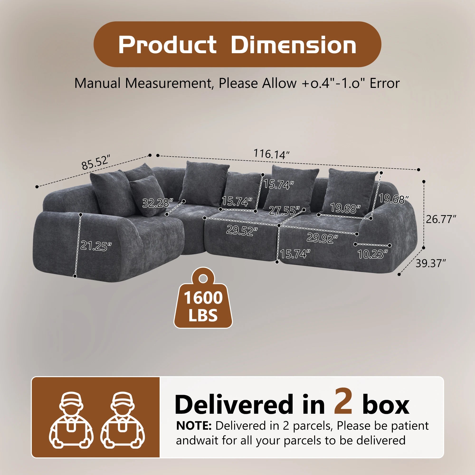 Sable Curved L-Shape Sectional